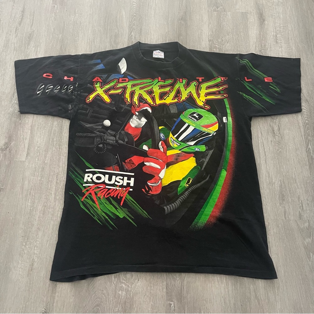 Vintage NASCAR Chad Little Extreme Machine John Deere Shirt AOP Adult Size XL - Picture 1 of 5